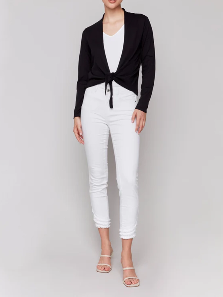 Versatile Preppy Style Women's Lace-Up Top