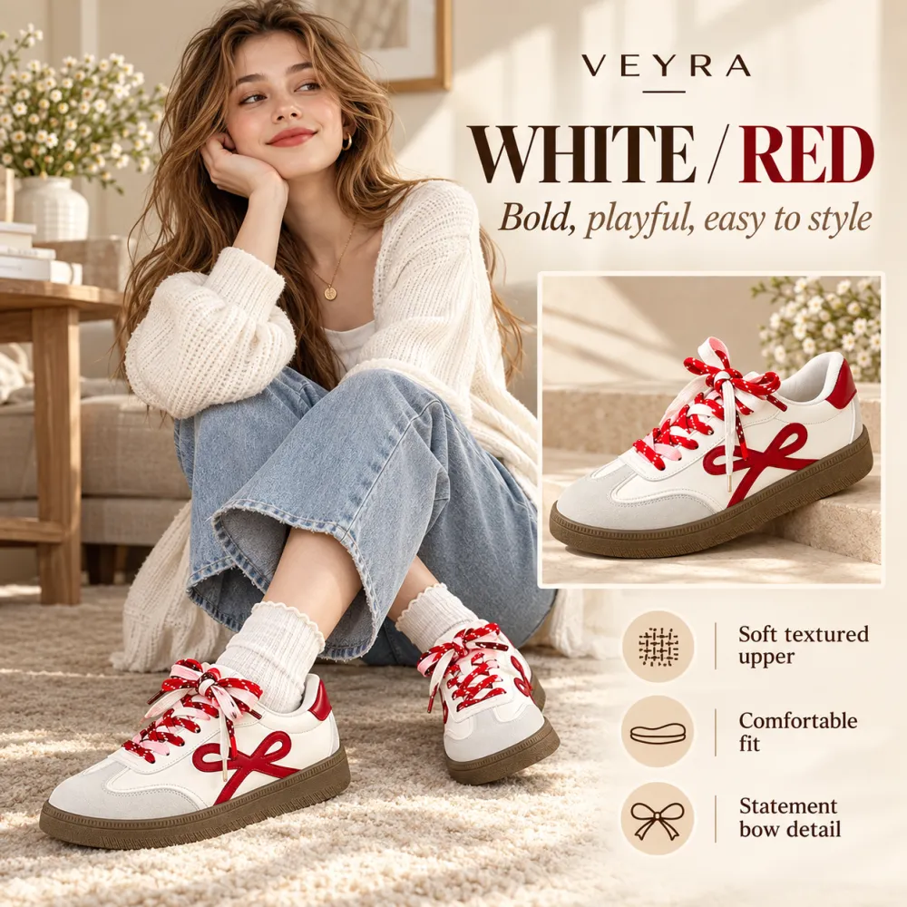 Bowknot Casual Versatile White Sneakers