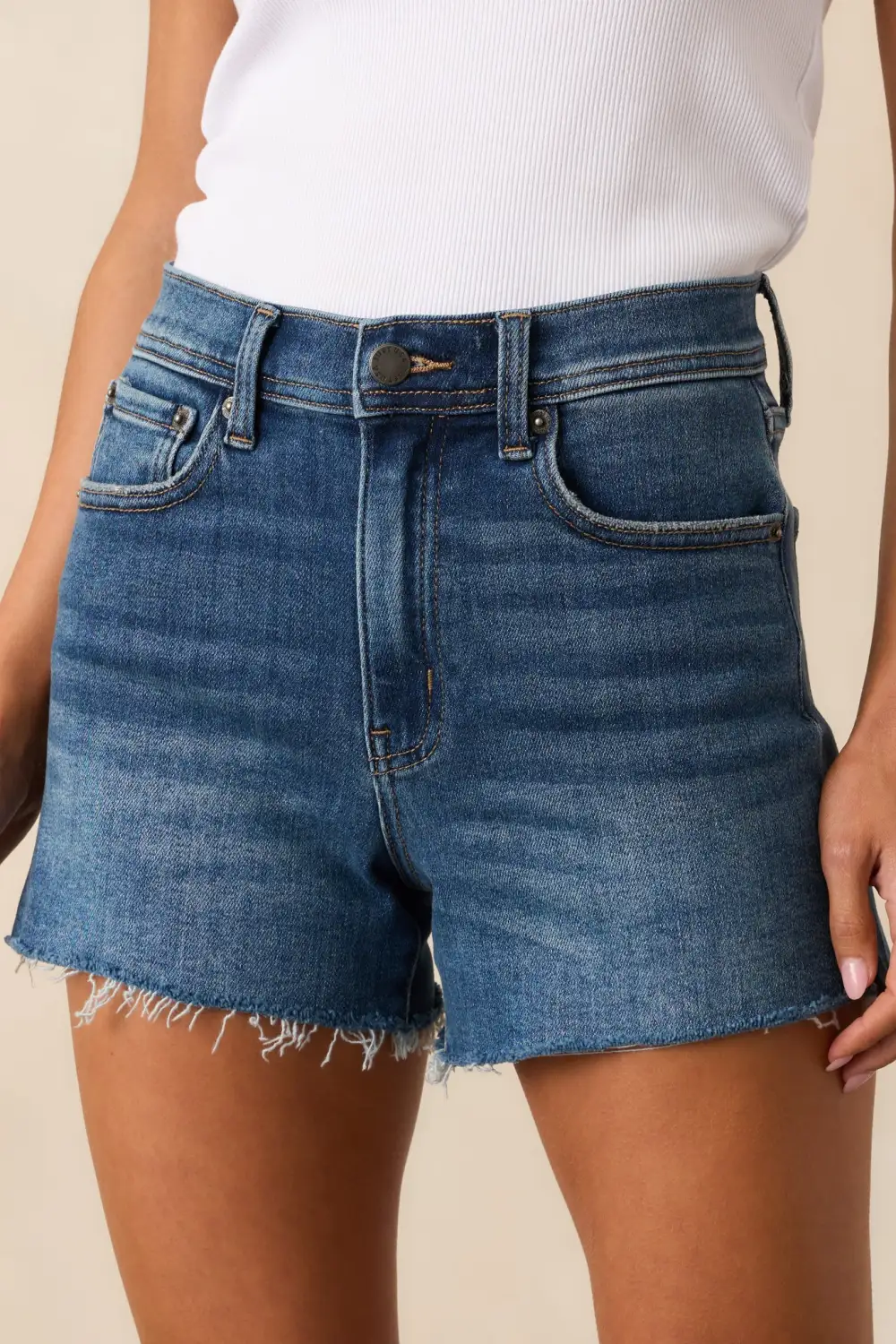 Dark Wash High Waisted Denim Shorts