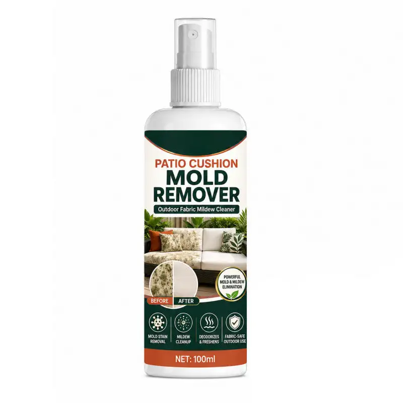 Patio Cushion Mold Remover Spray, Powerful Mildew Stain Cleaner, Quick Mold & Mildew Stain Removal Spray Safe for Outdoor Fabric Cushions, Patio Furniture Upholstery Cleaning Solution
