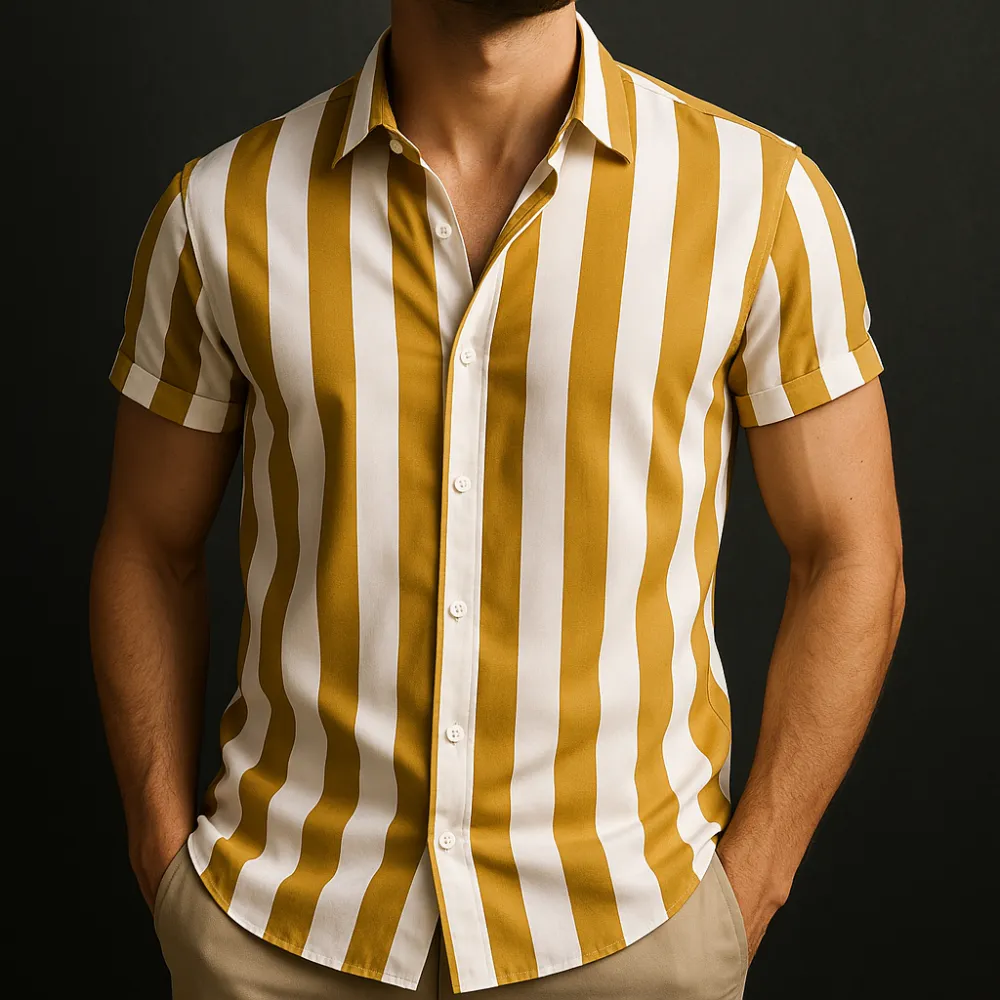 Linen Blend Camp Shirt