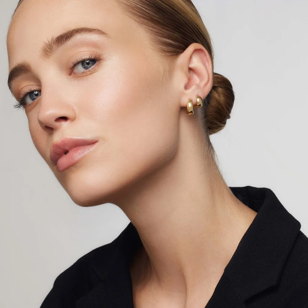 Sculpted Beaded Hoop Earrings