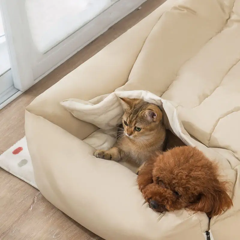 2 in 1 Warm Cozy Covered Cat & Dog Bed