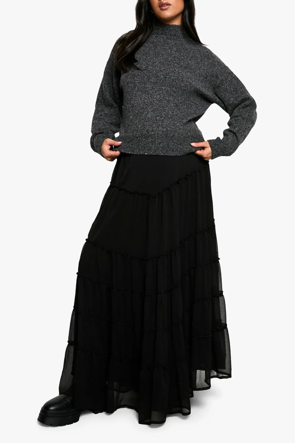 Black Light Chiffon Women's Skirt