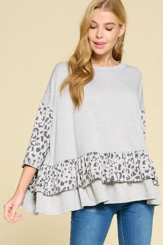 Allure Animal Print Ruffle Top | URBAN ECHO SHOP