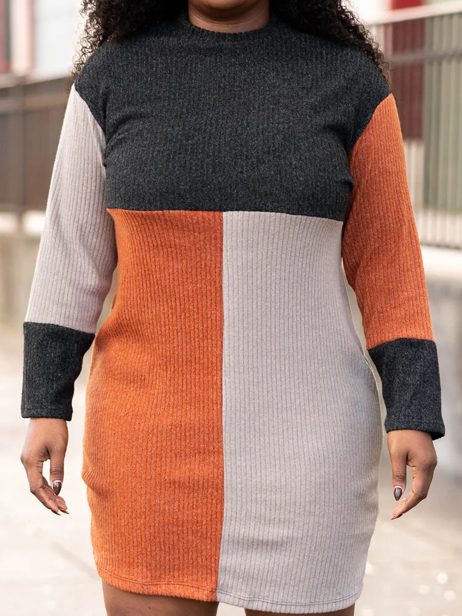 Multi color patchwork contrasting dress