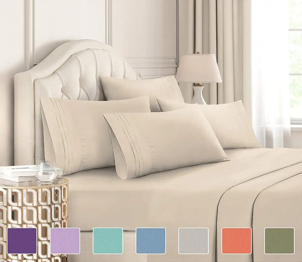 4/6 Piece Bed Sheets Set- Extra Soft - Deep Pockets - Easy Fit - Breathable /Cooling - Wrinkle Free