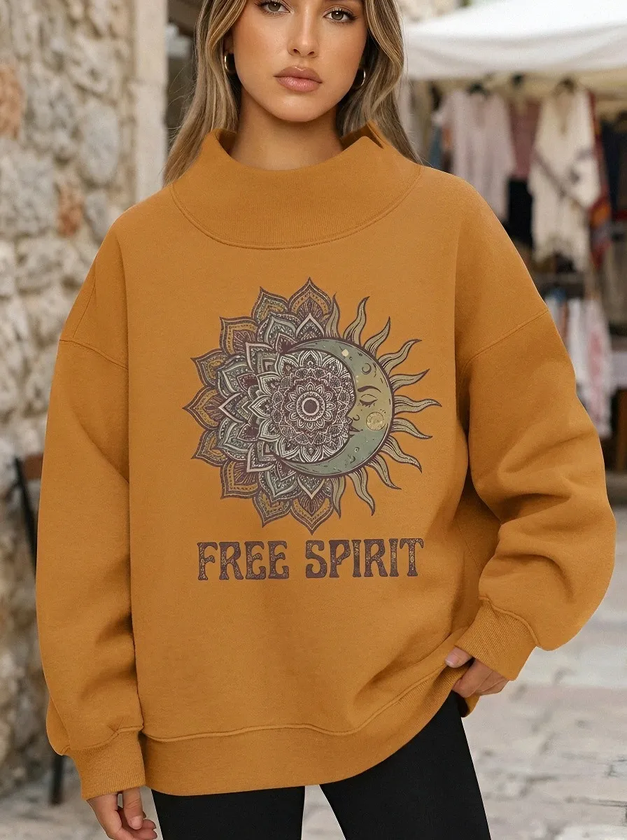 Boho Free Spirit Sun Casual Hoodie Sweatshirt