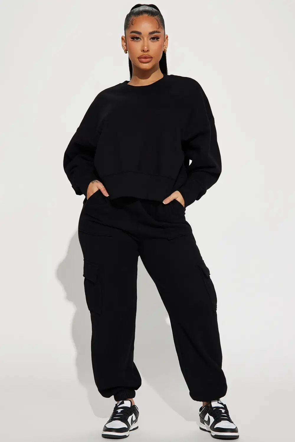 Follow Me Around Sweatsuit - Black