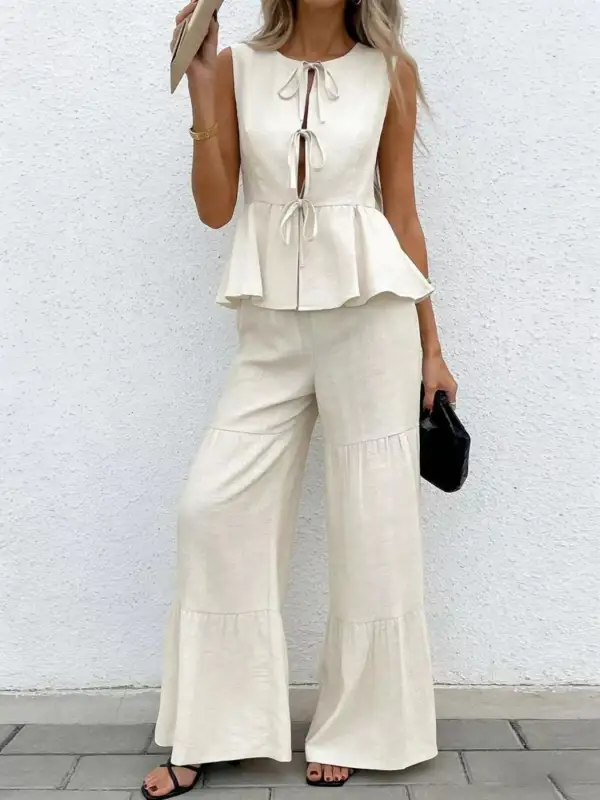 Easygoing Wide Leg Sleeveless Jumpsuit