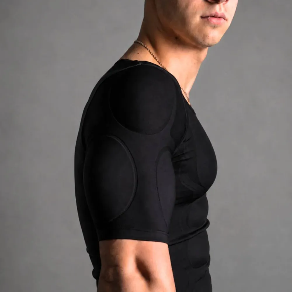 Padded muscle shirt for men with 3D padding
