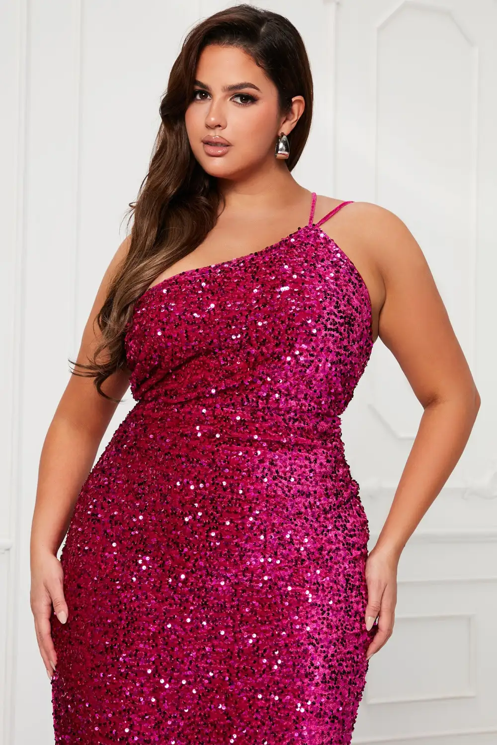 Forever Shining Sequin Maxi Dress - Hot Pink