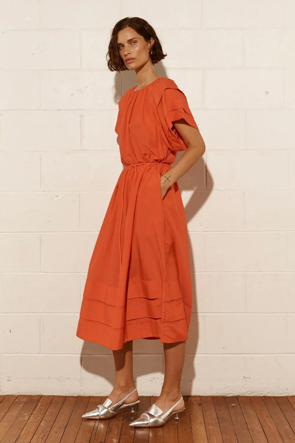 portray dress - tamarillo