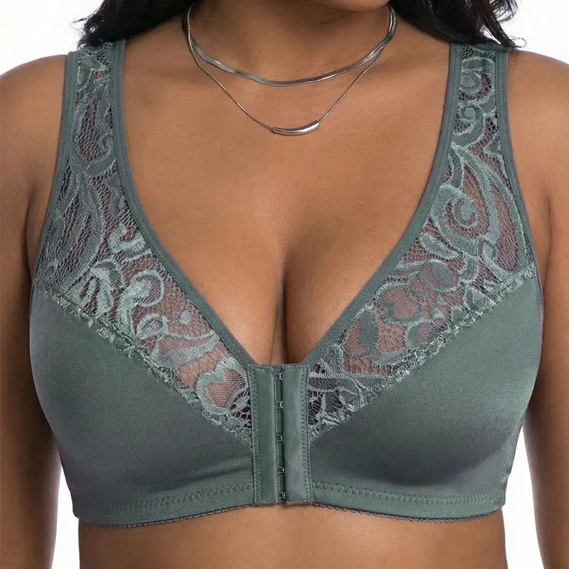 Lace Front Closure Wireless Bra