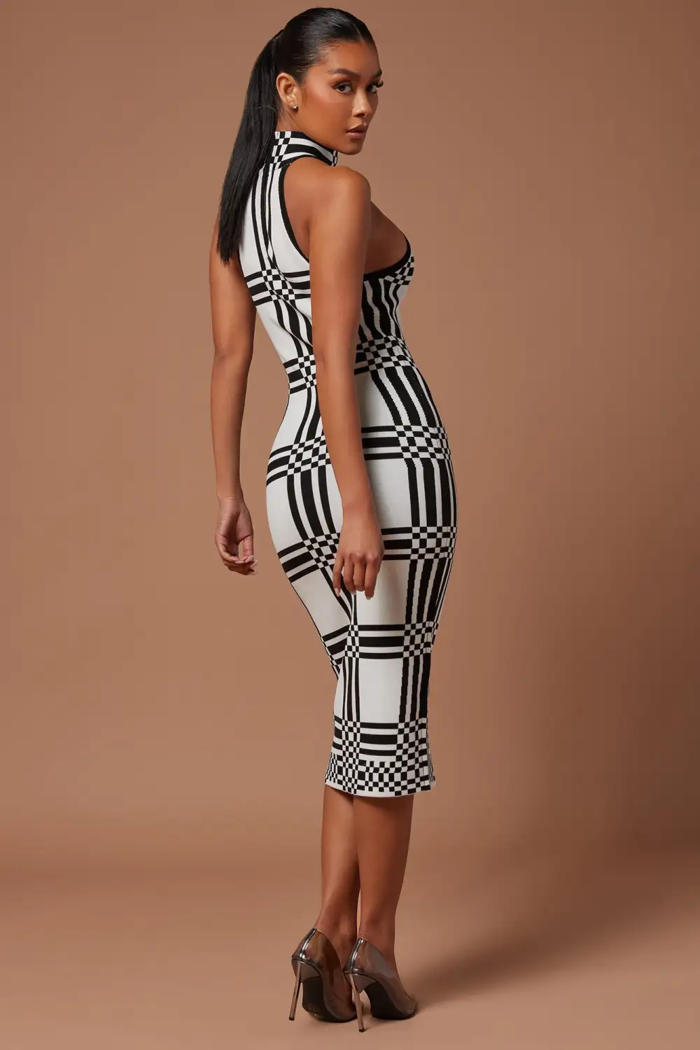 Donna Knit Midi Dress - White/Black