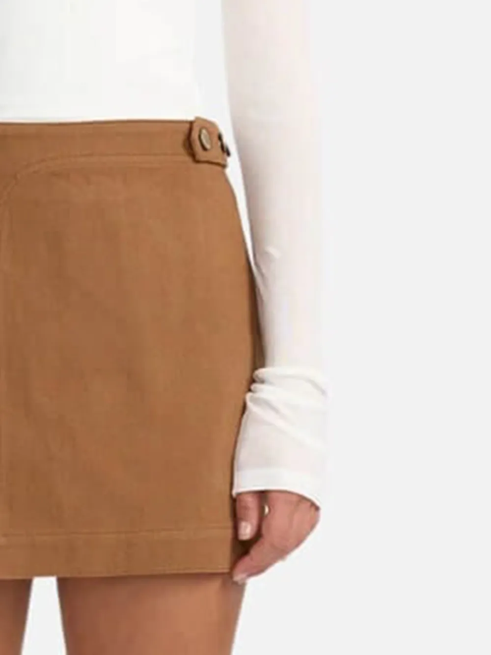 Plain Mid-Waist Mini Skirt