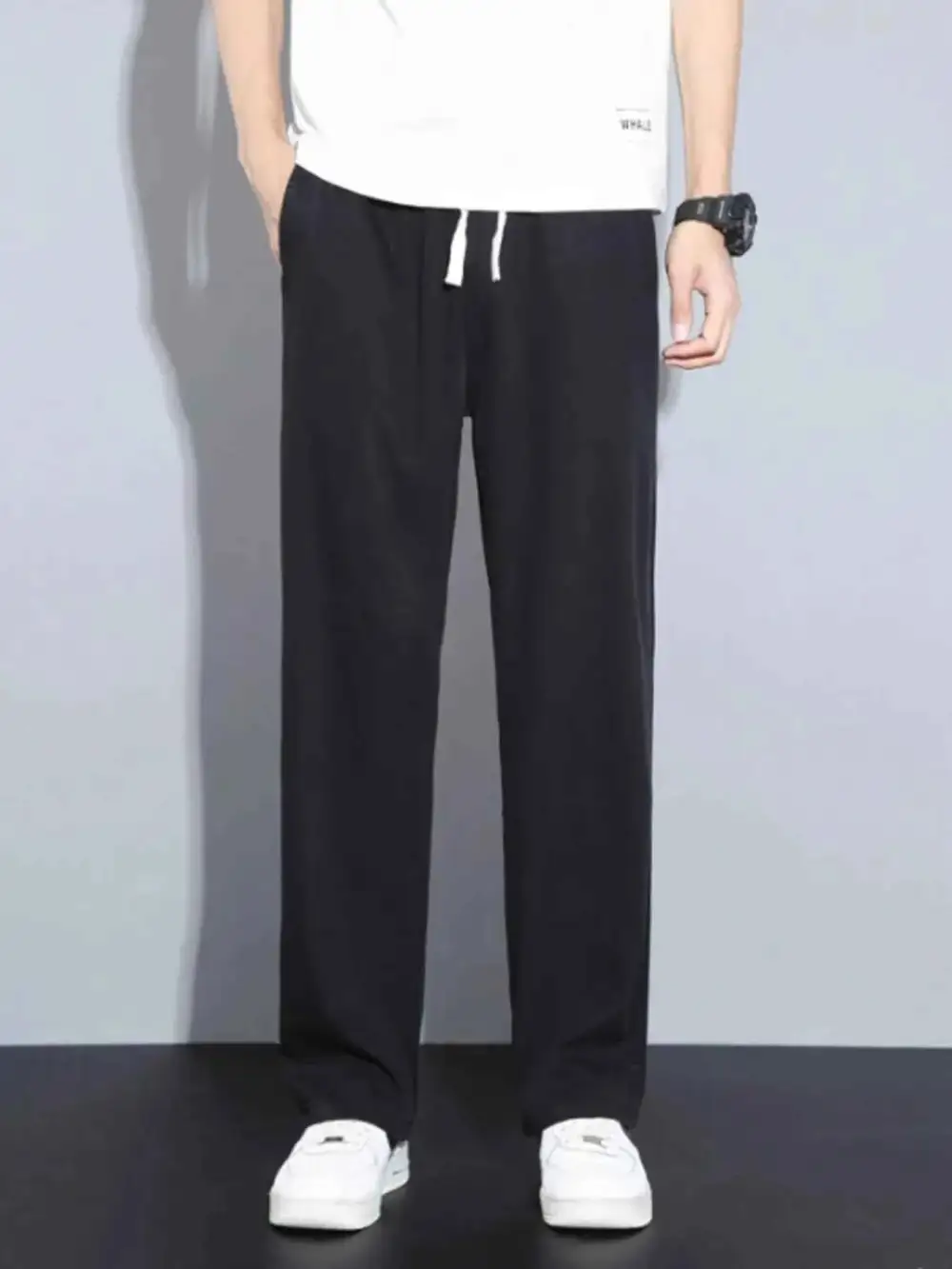 Casual Wide Leg Drawstring Pants