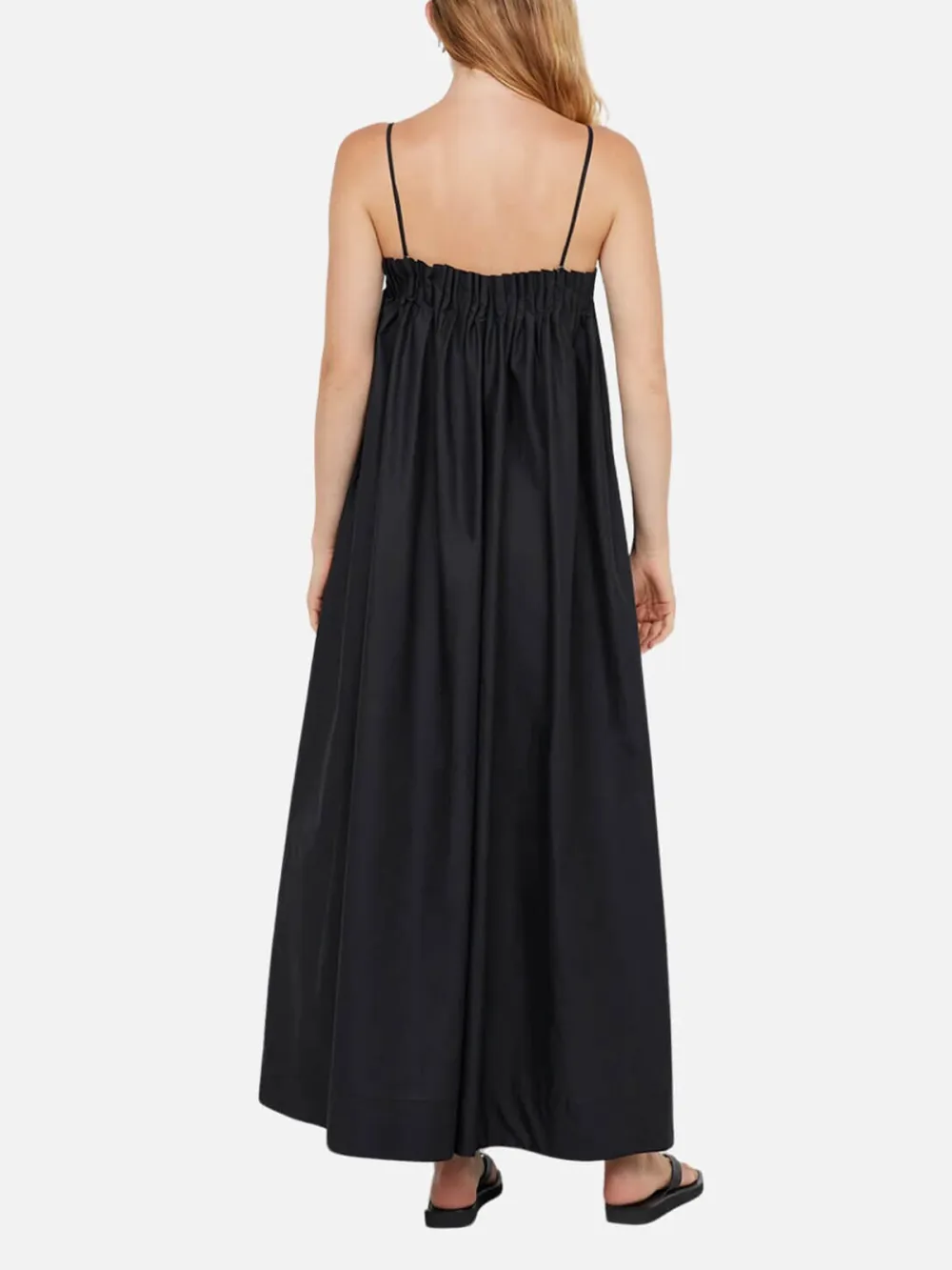 Ruched Spaghetti Strap Dress with Pockets