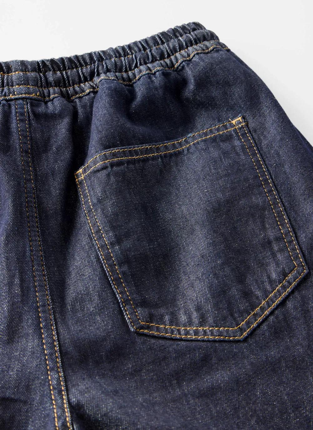 Casual Style Navy Waist Wide Jeans