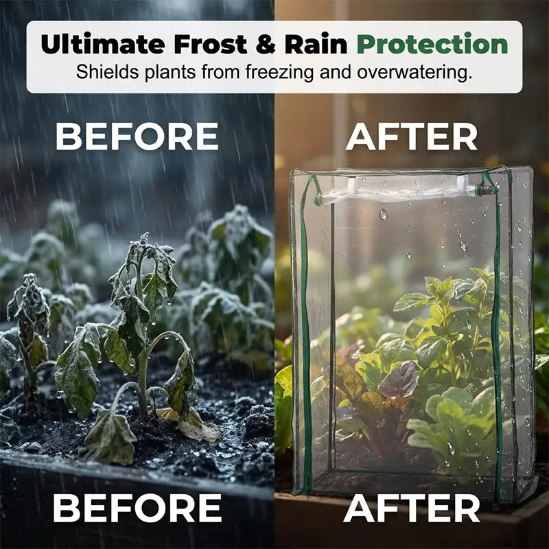 🥳2026 HOT SALE🥳💞50K+ SOLD! ❄️🌿 All-Weather Plant Cover – clear PVC lets sunlight in, keeps frost out. Grow herbs & veggies all year round. Indoor & outdoor use!