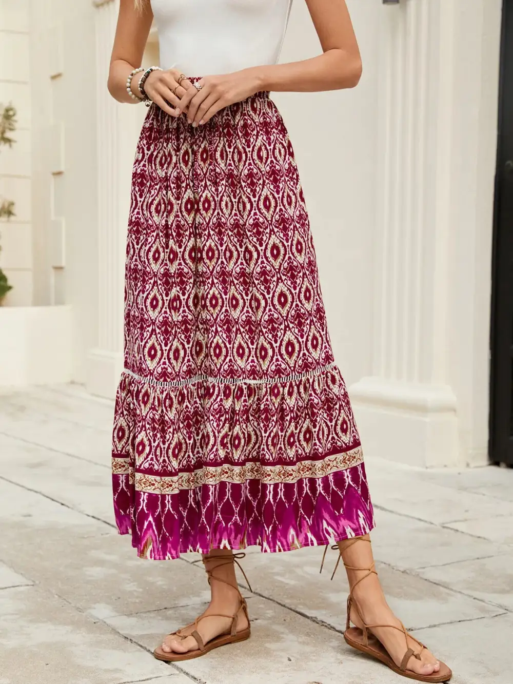 Bohemian Printed Maxi Skirt
