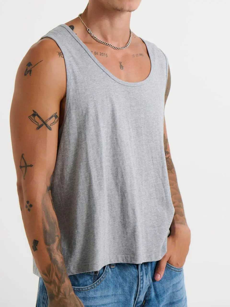 Simple And Soft Versatile Grey Tank Tops