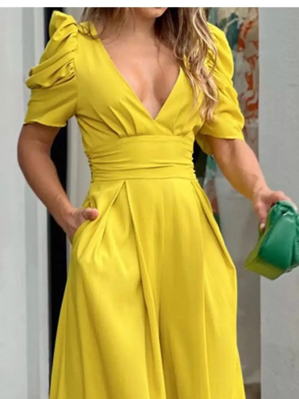 Wide Leg Puff Jumpsuit