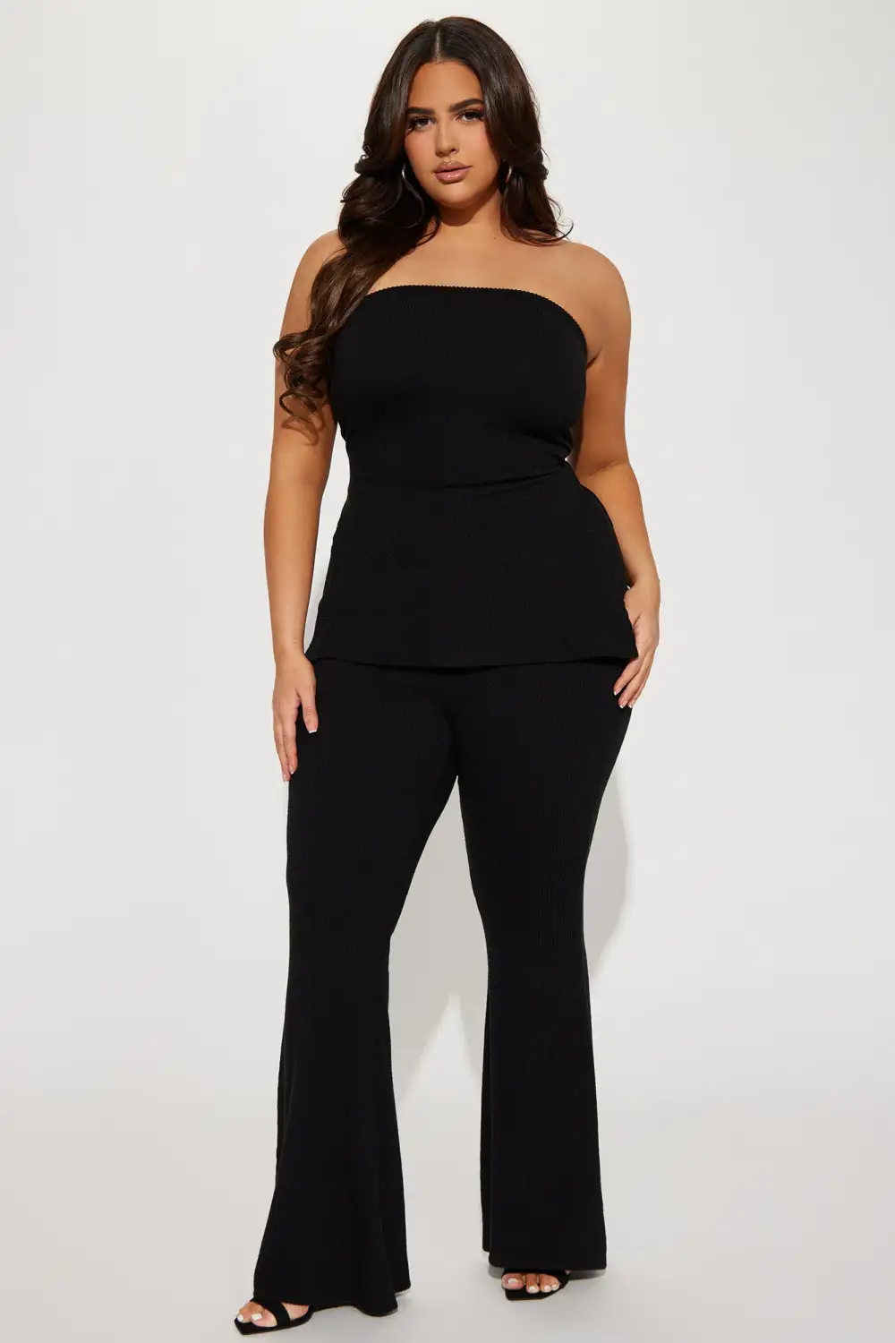 Highly Recommend Ribbed Pant Set - Black