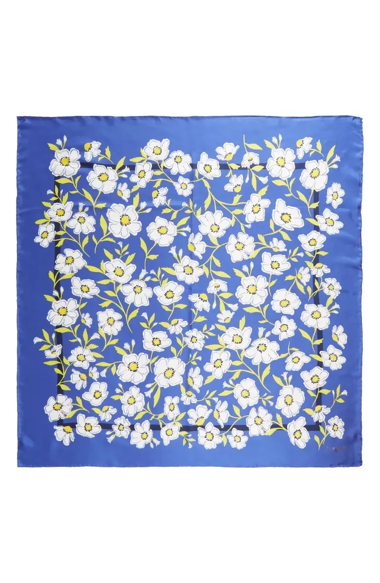 SUNSHINE FLORAL SILK SQUARE SCARF