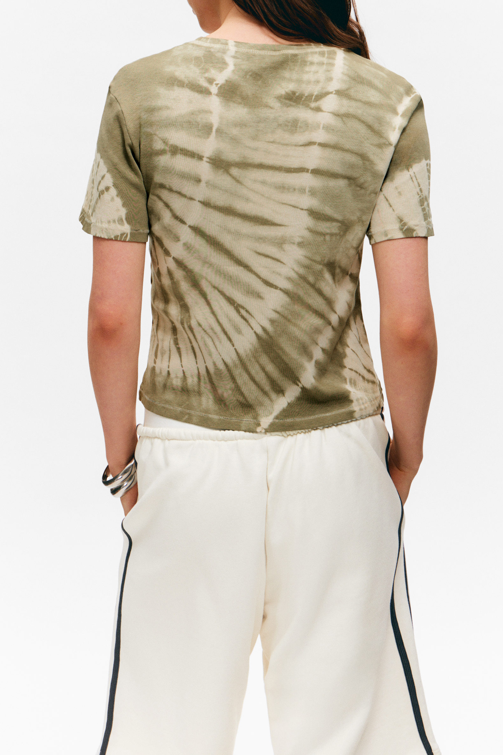 Printed Crew Neck Cropped T-Shirt