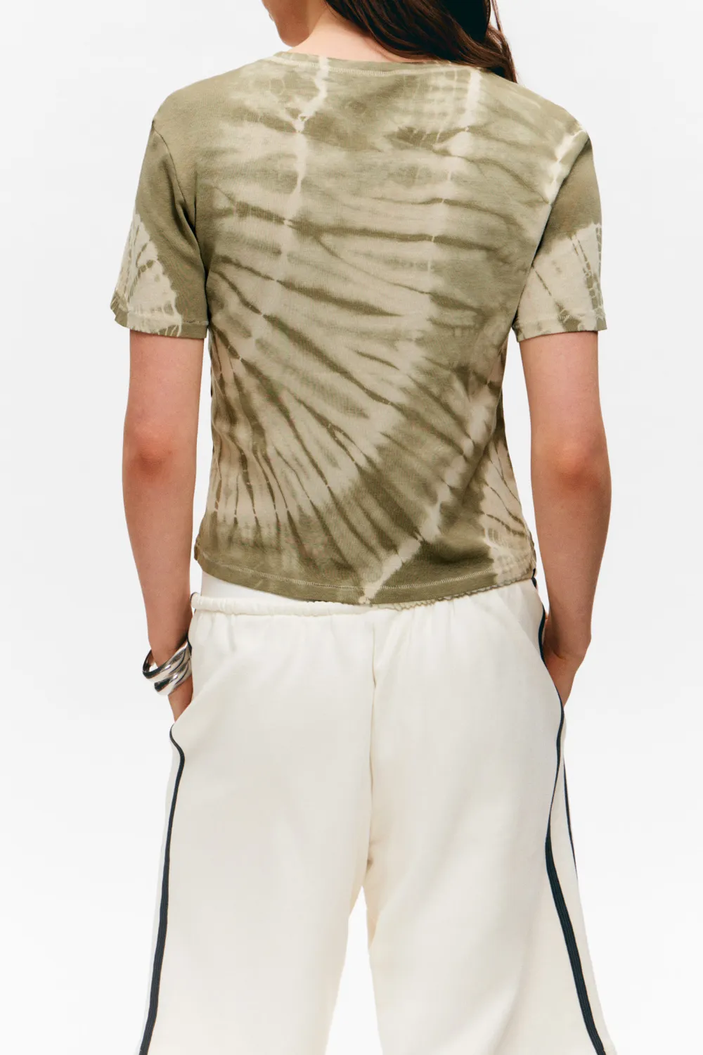 Printed Crew Neck Cropped T-Shirt