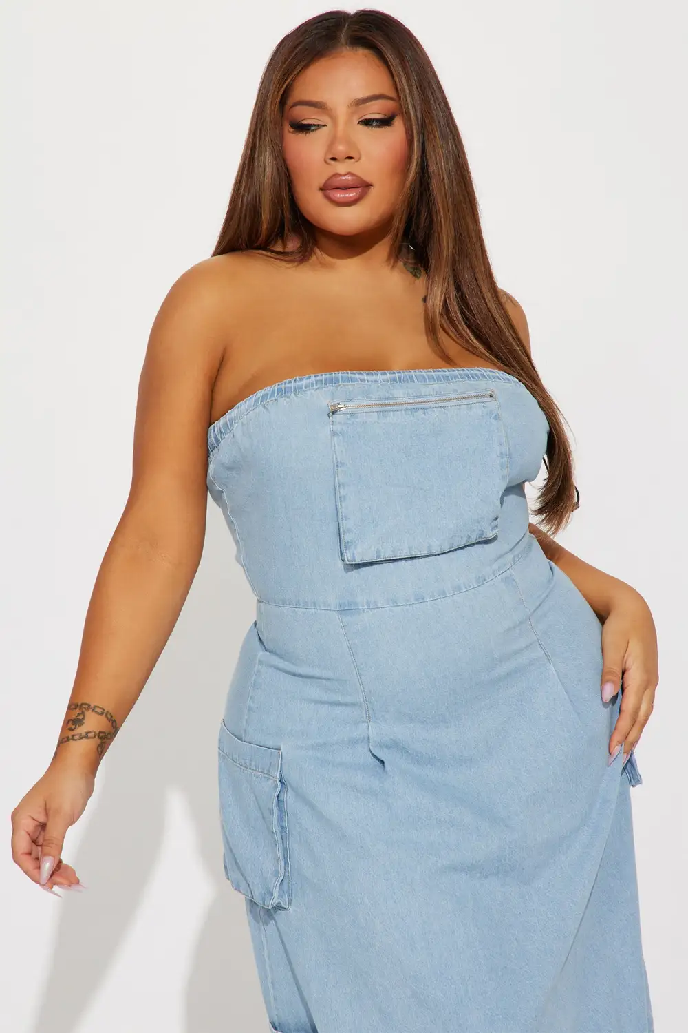 Deena Denim Maxi Dress - Light Wash
