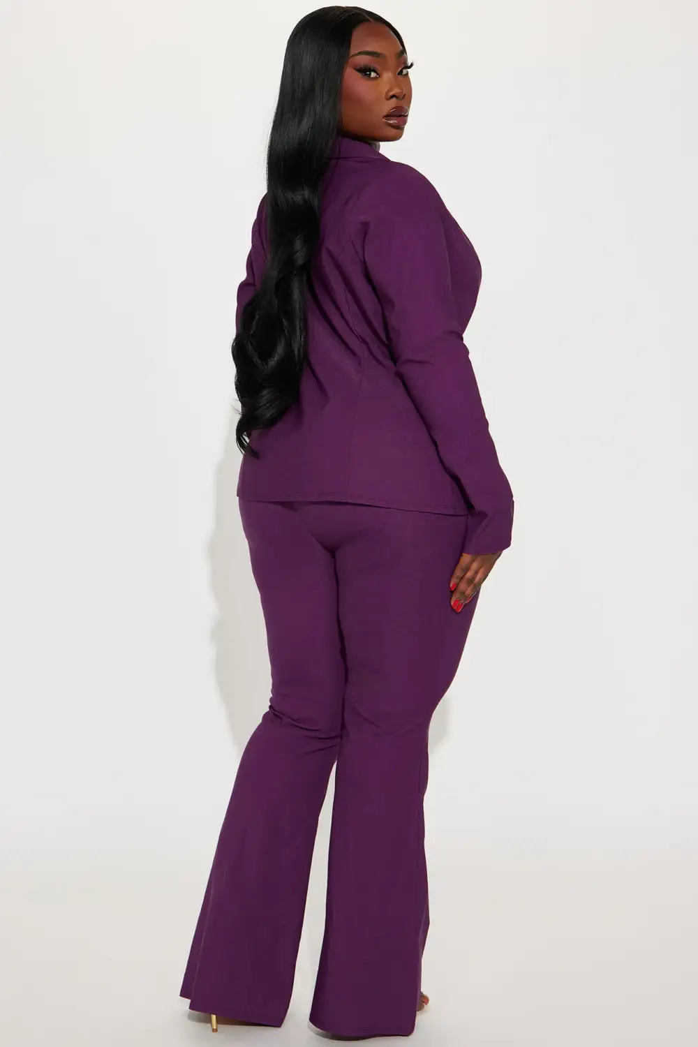 Krista Blazer Pant Set - Plum