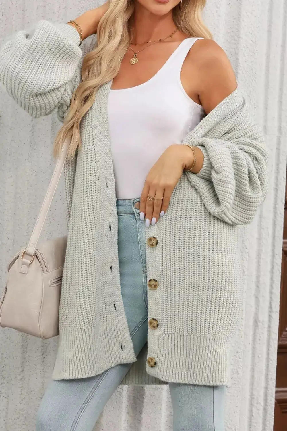 Chunky Knit Button Down Cardigan