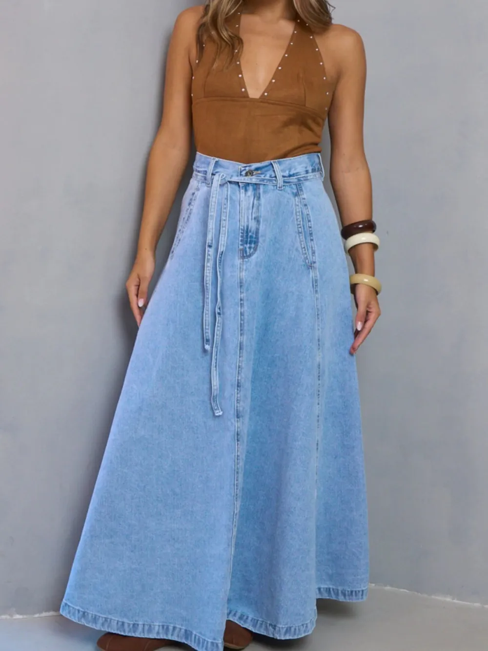 Denim High Waist Skirt