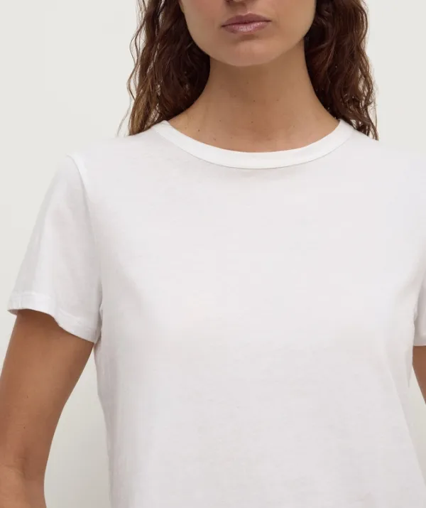 White Lightweight Cropped Cotton Tee