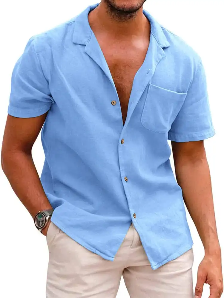 Soft Weave Cotton Linen Printed Shirt