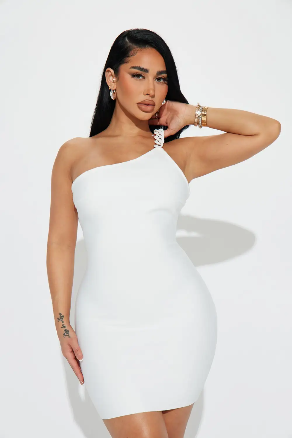 Hacks At Dawn Bandage Mini Dress - White