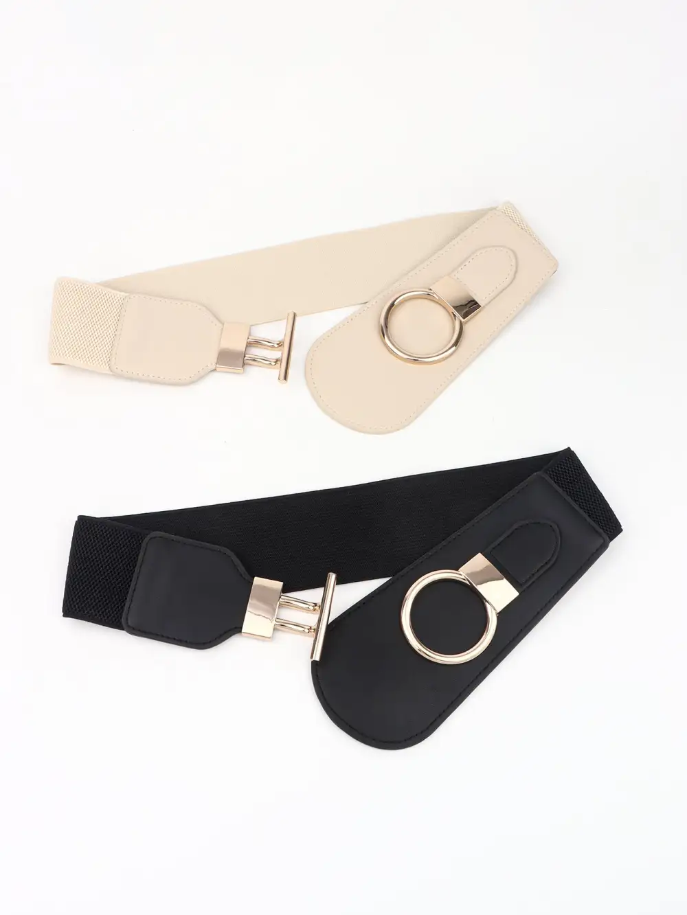 Wide Buckle Stretch Belt