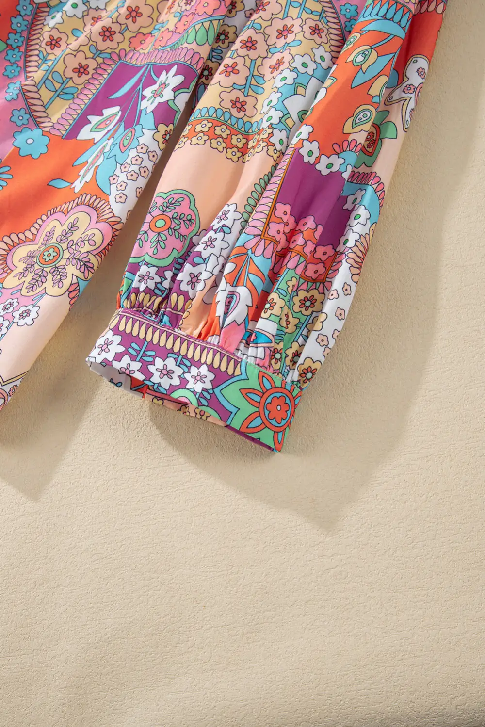 Floral Pleated Boho Blouse