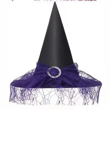 Halloween Lace Mesh Decoration Props Witch Hat