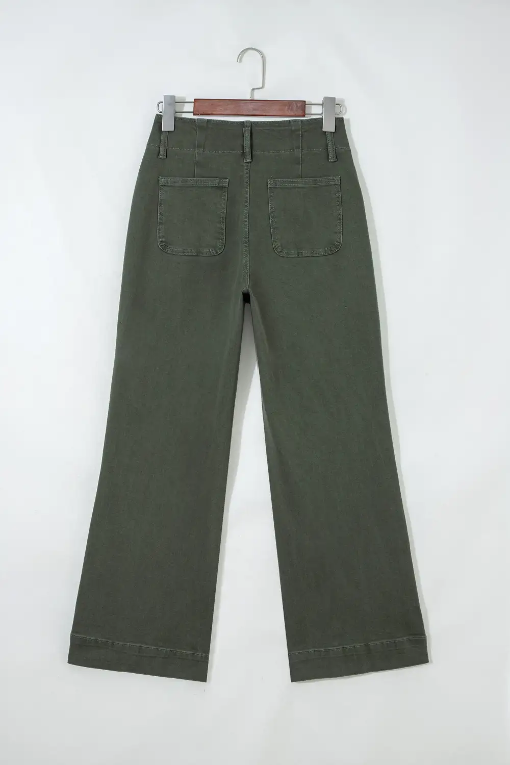 Button High Waist Wide Leg Jeans
