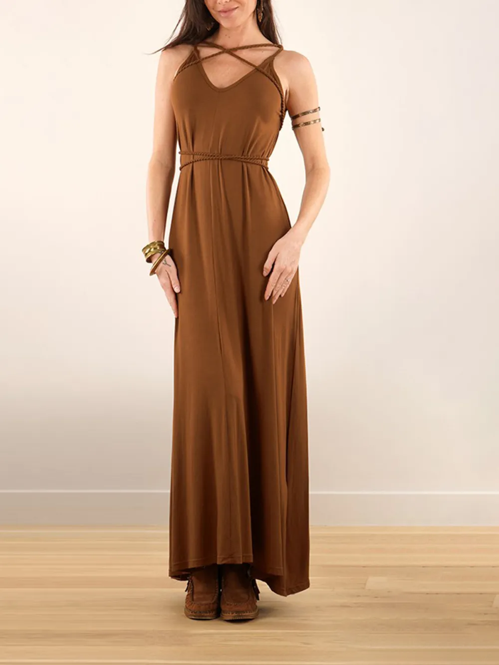 Loose And Reversible Strappy Long Dress