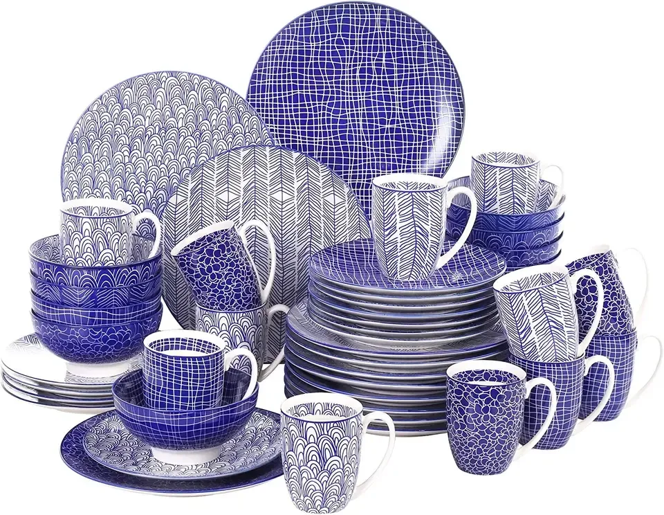 58pcs deluxe ceramic tableware set