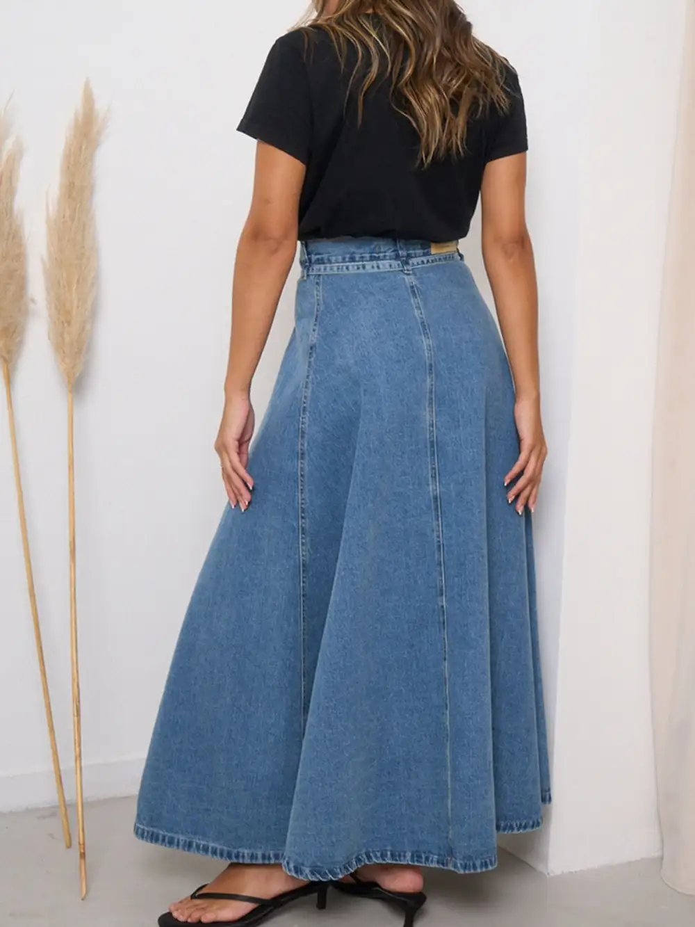 Denim High Waist Skirt