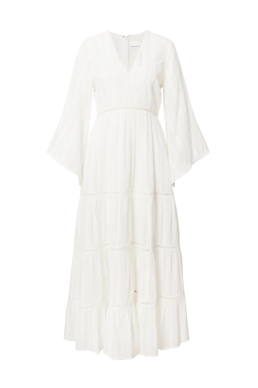 V Neck Tiered Chiffon Maxi Dress