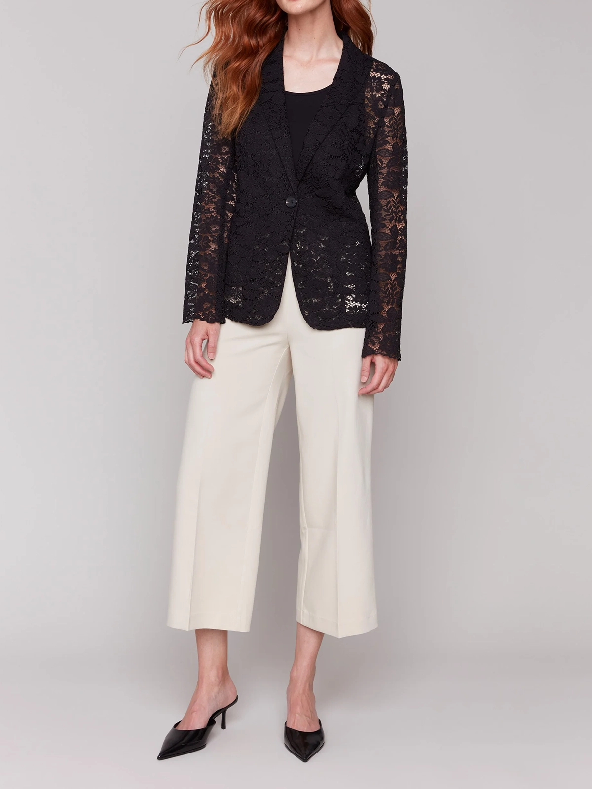 Fashionable Design Hollow Lace Suit Jacket