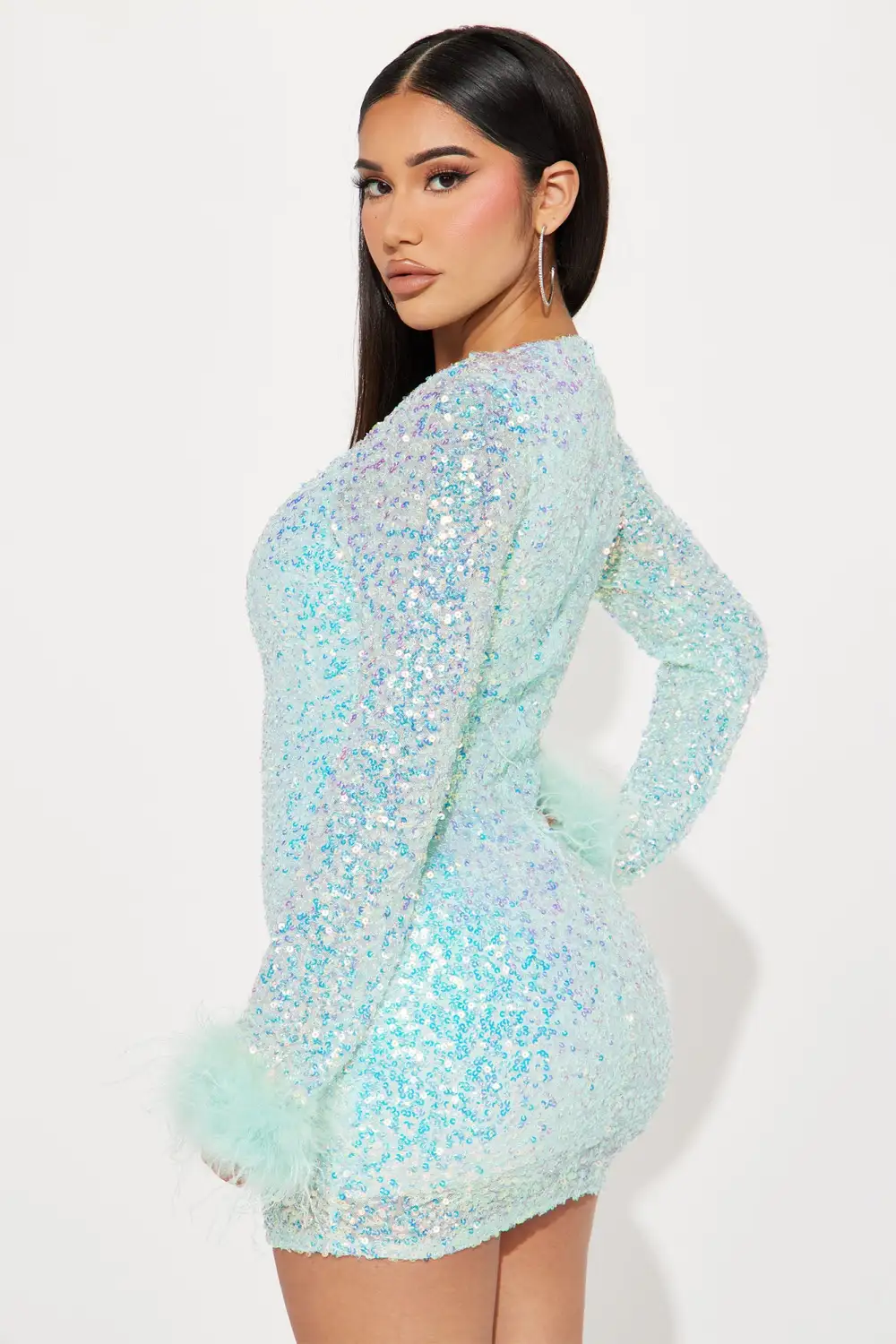 Sheri Sequin Mini Dress - Mint