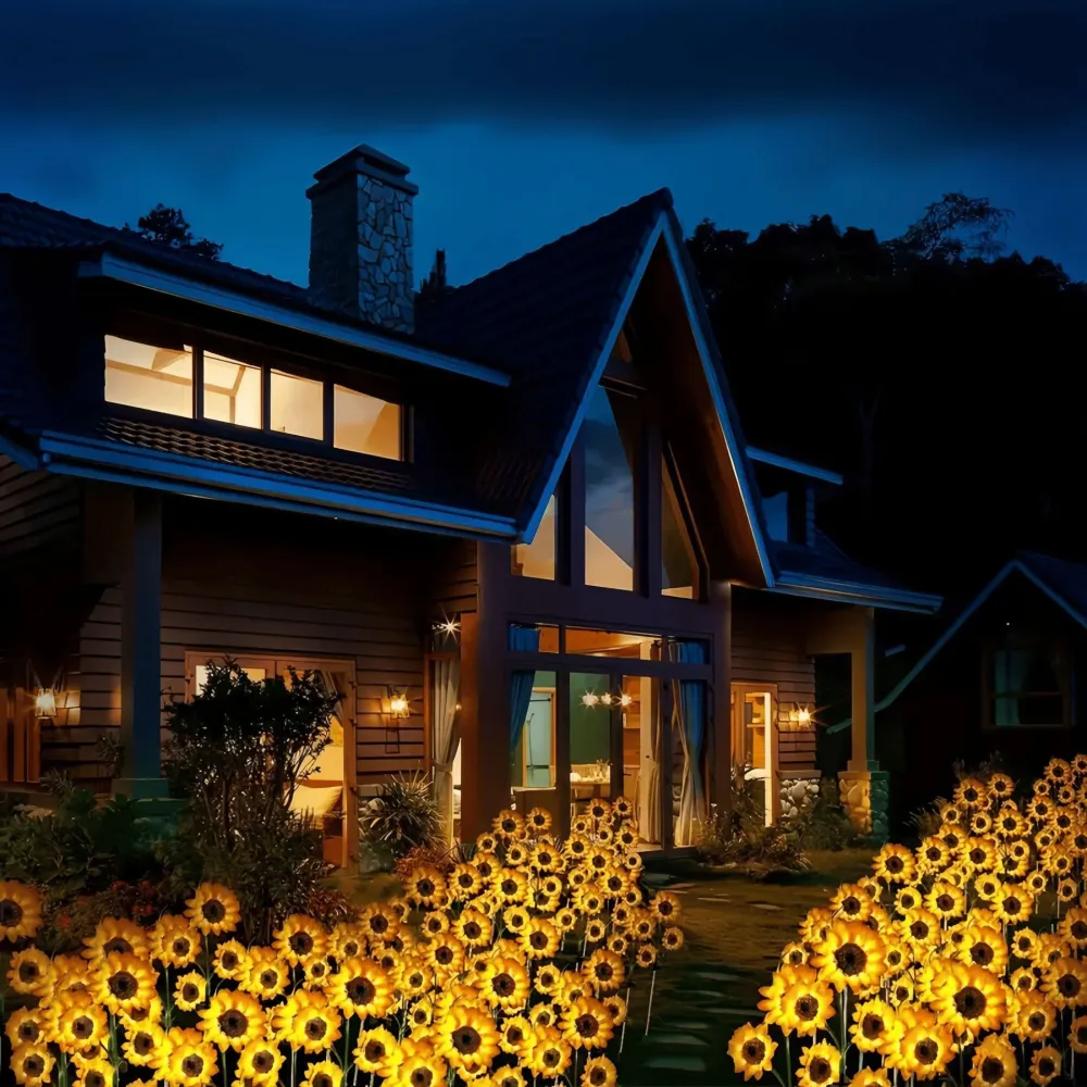 LED Solar Sunflower Garden Stake Light – IP65 Waterproof, Realistic Decor for Lawn, Patio & Pathway Lighting