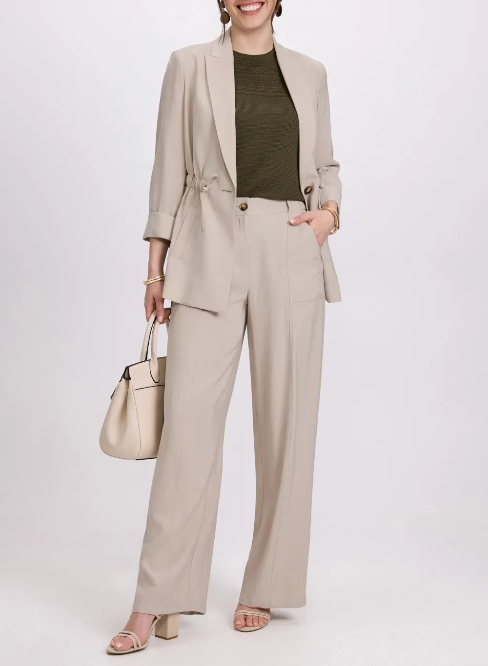 Pleated Loose Wide-Leg Pants